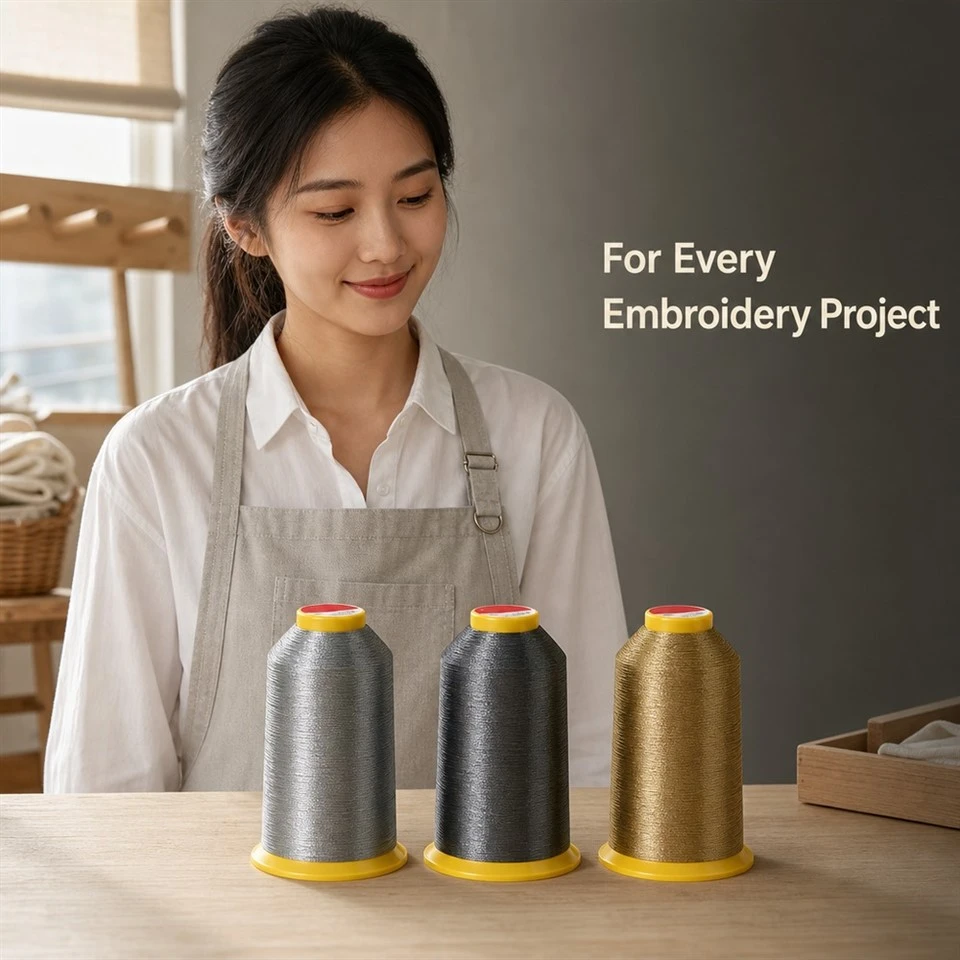 120D/2 108D/2 Polyester Embroidery Thread 4000Y Cone 960 Colors Machine Embroidery Thread For Industrial Embroidery Factory